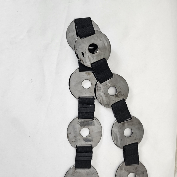 Sandy Duftler Metal And Leather Ring Belt Large